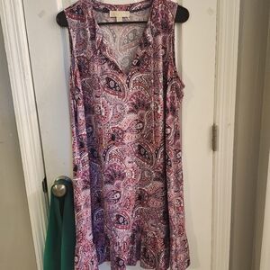 Ladies Michael Kors XL Paisley Sleeveless Dress in Pink and Purple